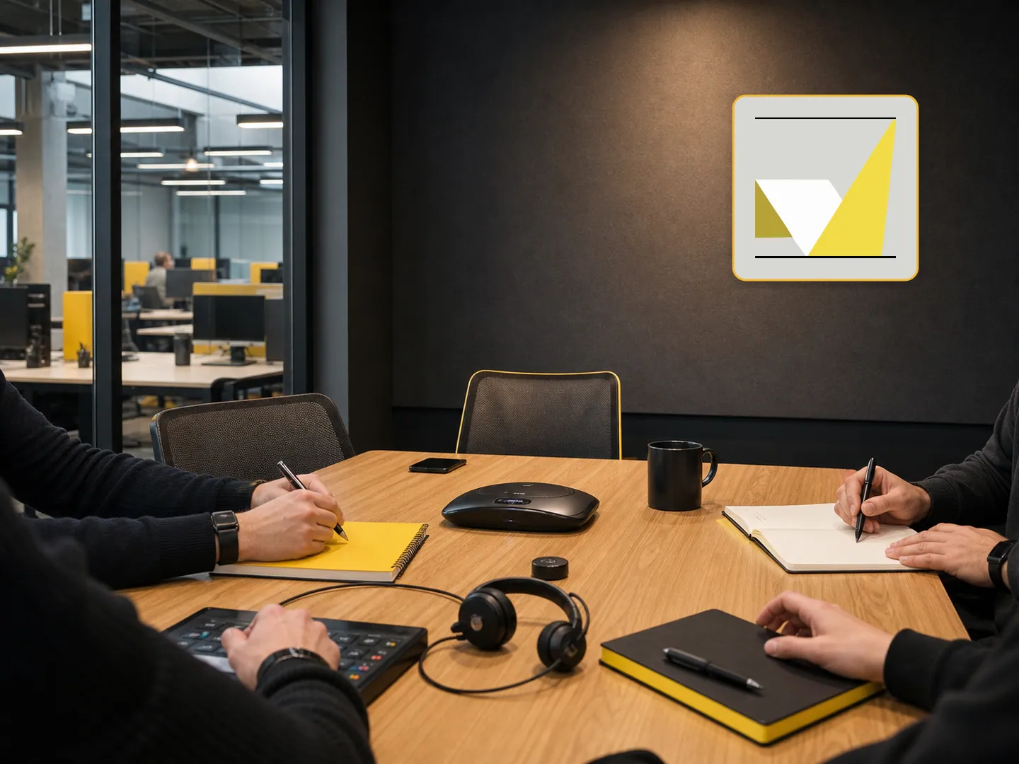 Illustrative Market Wave-branded environment showing a quality calibration session without visible faces